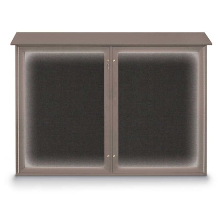 United Visual Products Open Faced Traditional Rounded Corkboard UV645ARC-BRONZE-CLOUD